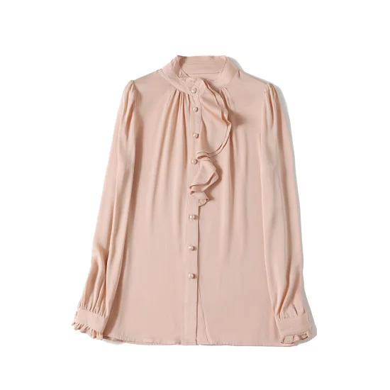Elegant Long Sleeve Mulberry Silk Cardigan Fashion Shirt For Women Elegant Long Sleeve Mulberry Silk Cardigan Fashion Shirt For Women