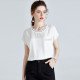 French Short Sleeve Silk White t-Shirt Elegant Loose Tops For Women