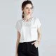 French Short Sleeve Silk White t-Shirt Elegant Loose Tops For Women French Short Sleeve Silk White t-Shirt Elegant Loose Tops For Women