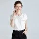 French Short Sleeve Silk White t-Shirt Elegant Loose Tops For Women French Short Sleeve Silk White t-Shirt Elegant Loose Tops For Women