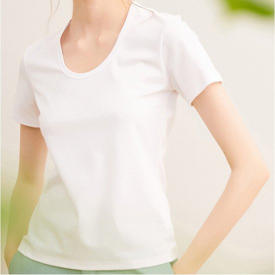 Ice Ammonia Cotton T-Shirt Loose Casual Tops Simple Basic For Women