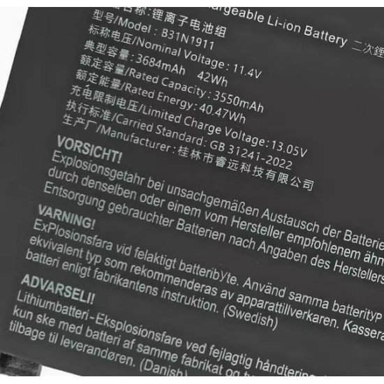 C31N1911 42Wh Battery for Asus VivoBook Flip 14 TM420IA-EC096TS S433EQ C31N1911 42Wh Battery for Asus VivoBook Flip 14 TM420IA-EC096TS S433EQ