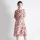 New Floral Print Tea Break Silk Women Dress Elegant Ladies Long Skirt New Floral Print Tea Break Silk Women Dress Elegant Ladies Long Skirt