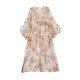 Flying Sleeve Women Long Skirt Print Double Layer Big Swing Silk Dress Flying Sleeve Women Long Skirt Print Double Layer Big Swing Silk Dress