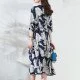Printed Mulberry Silk Women Dress Fashion Plus Size Mid-Length Skirt Printed Mulberry Silk Women Dress Fashion Plus Size Mid-Length Skirt
