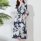 Printed Mulberry Silk Women Dress Fashion Plus Size Mid-Length Skirt