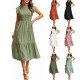 Pleated layered short sleeve large swing new dress for women Pleated layered short sleeve large swing new dress for women