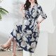 Printed Mulberry Silk Women Dress Fashion Plus Size Mid-Length Skirt