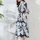 Printed Mulberry Silk Women Dress Fashion Plus Size Mid-Length Skirt Printed Mulberry Silk Women Dress Fashion Plus Size Mid-Length Skirt
