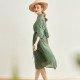 Printed Mulberry Silk Slim Waist Dress Elegant Women Floral Long Skirt Printed Mulberry Silk Slim Waist Dress Elegant Women Floral Long Skirt