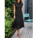 Pleated layered short sleeve large swing new dress for women