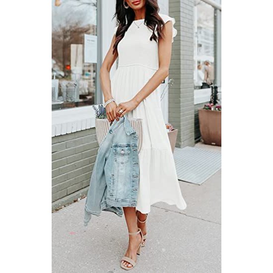 Pleated layered short sleeve large swing new dress for women Pleated layered short sleeve large swing new dress for women