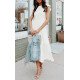 Pleated layered short sleeve large swing new dress for women
