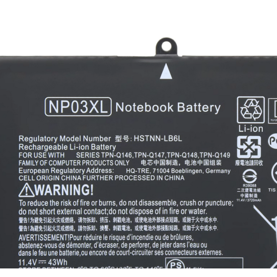 NP03XL Battery For Hp PAVILION 13-A092SA 13-B220TU